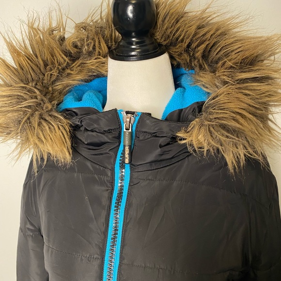 Super dry women’s faux fur hooded puffer jacket - Picture 7 of 14